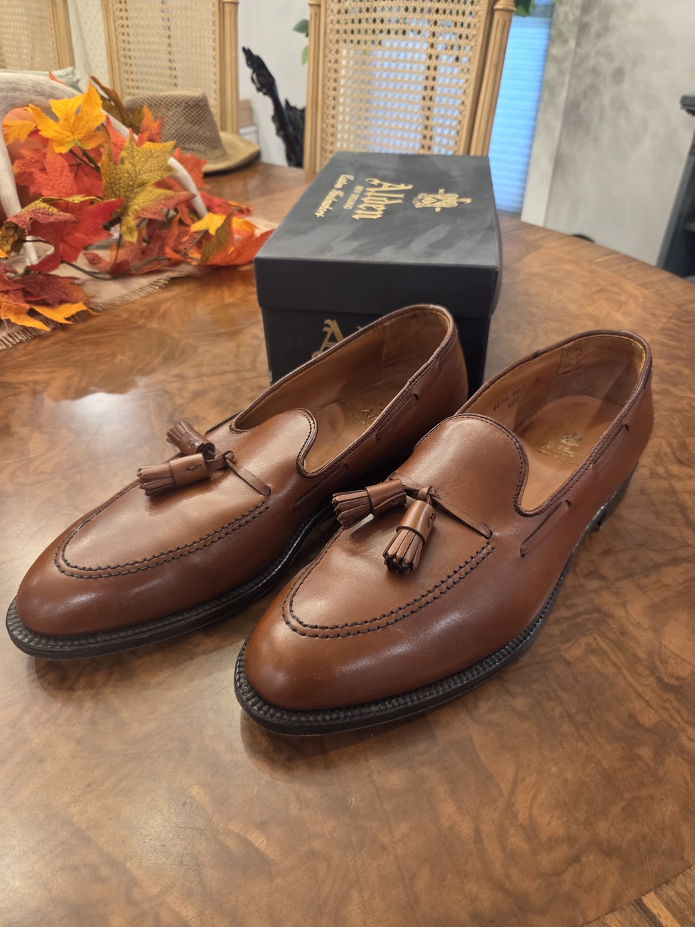 Alden Brown Leather Tassel Loafers